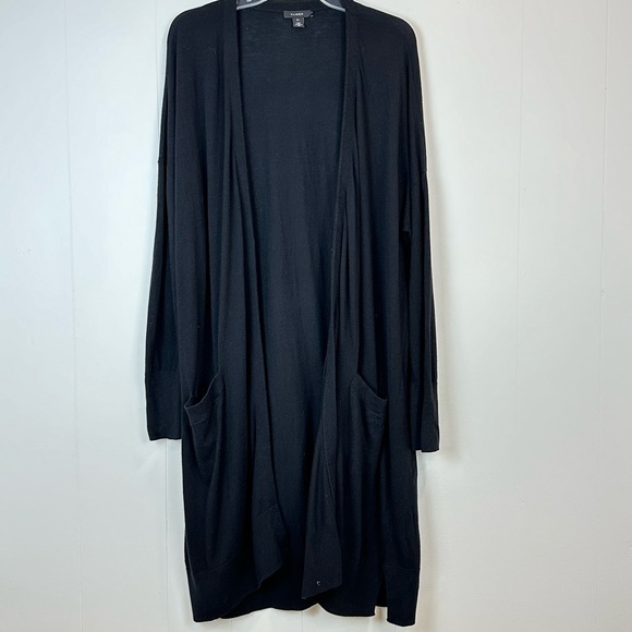Halogen Sweaters - Halogen Black Open Front Duster Long Cardigan Viscose Cashmere Plus Size 3X